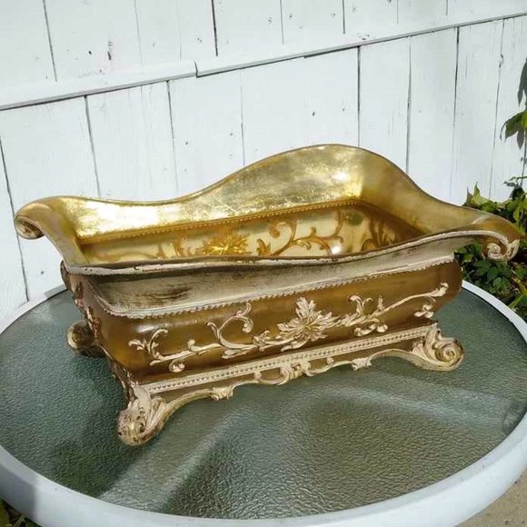 Vintage Baroque Translucent Lucite Acrylic Resin Scroll Footed Serving Dish - Picture 9 of 13